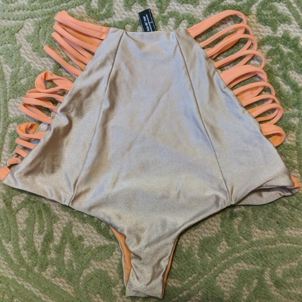 High Rise Orange & Gold Bikini Revolve.com - Picture 3 of 5